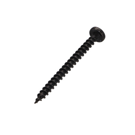 1 x Spanplattenschrauben Rundkopf Pozi N°2 5X60 Stahl schwarz verzinkt