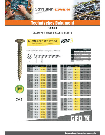 1 x Spanplattenschraube Senkkopf Pozi 3,5X20...