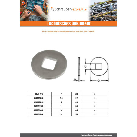 1 x Scheiben/Unterlegscheibe Für Holzbau 9x28x3 Rohstahl