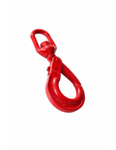 Drehwirbelhaken mit Verriegelung Grad 80 13 mm roter Stahl