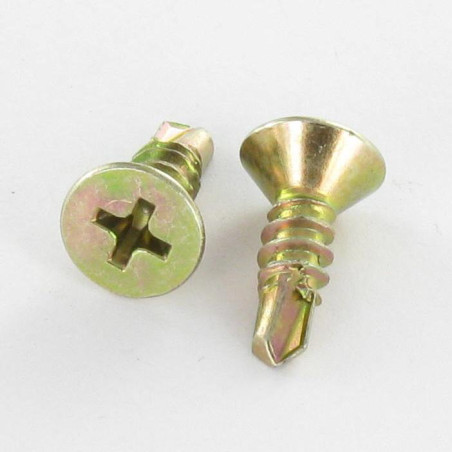 1 x Selbstbohrende Schrauben Senkkopfschraube Phillips 2,9 x 9,5 Verzinkt RAL8019 graubraun