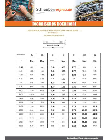 1 x Scheiben/Unterlegscheibe Flach M3X8X0,8 M...