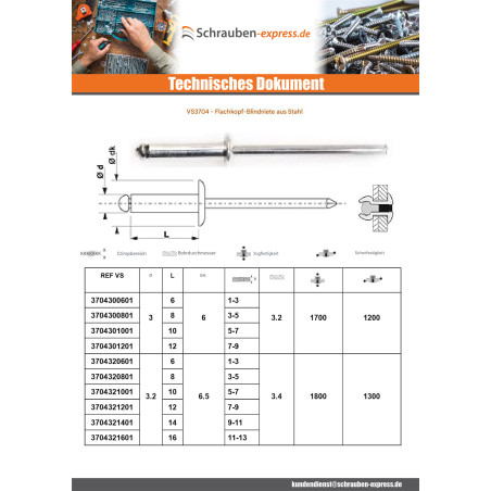 1 x "Niet ZING 3x10 Klemmdicke 5 für 7 Flachkopf
