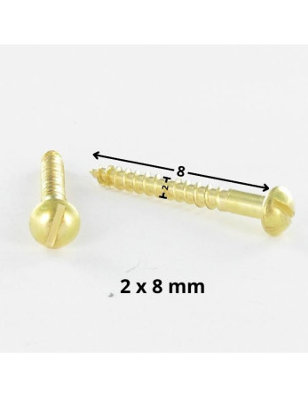 1 x Holzschraube Messing Rundkopf Gespalten 2x8...