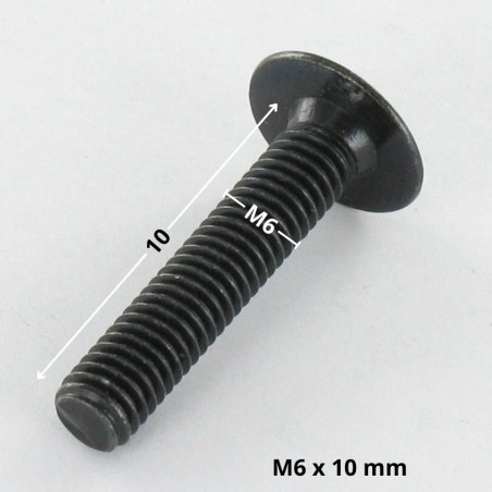 1 x Schraube Flachrundkopfschraube M6x10 Schraubenschlüssel 4 Stahl schwarz verzinkt