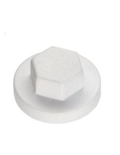 Kappe Sechskantkopf Polyethylen RAL9010 reinweiß für...