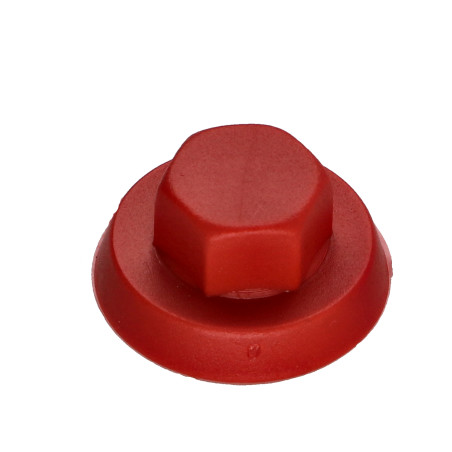 1 x Kappe Sechskantkopf Polyethylen RAL3003 für Bohrschrauben oder Blechschrauben Ø 6.3