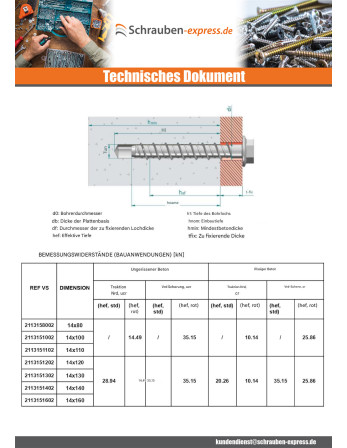1 x Betonschraube Sechskantkopf Kreuzschlitz...