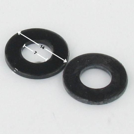 1 x Scheiben/Unterlegscheibe Flach 7x14x1 Stahl schwarz verzinkt