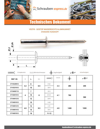 1 x Niet Wasserdicht GOSTOP Aluminium DEIN TRS...