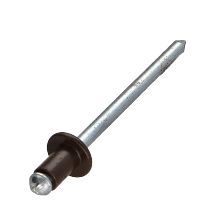 1 x Blindniete Aluminio Vástago acero 4x6 Klemmdicke 0,5 A 2 Standard-Rundkopf RAL8014 sepiabraun