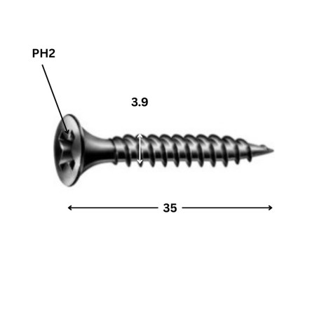 1 x Schraube für Gipsplatte Spax 3,9X35 Metallphosphat GIX-A