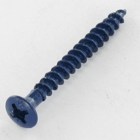 1 x Spanplattenschraube Flacher Senkkopf Pozi 2 4X40 Verzinkt LAQ RAL5003 BL