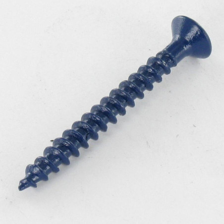 1 x Spanplattenschraube Flacher Senkkopf Pozi 2 4X40 Verzinkt LAQ RAL5003 BL