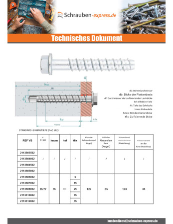 1 x Betonschraube Sechskantkopf Kreuzschlitz...