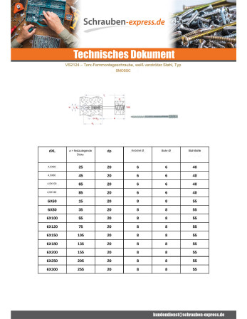 1 x Stellschraube für Holzfenster T25 6X80...