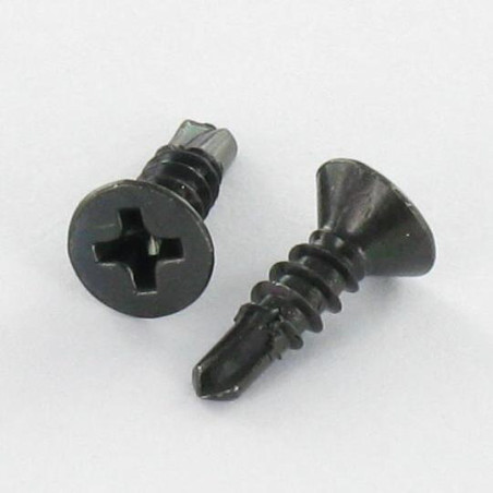 1 x Selbstbohrende Schrauben Senkkopfschraube Phillips 3,5 x 19 Blechgewinde Stahl schwarz verzinkt