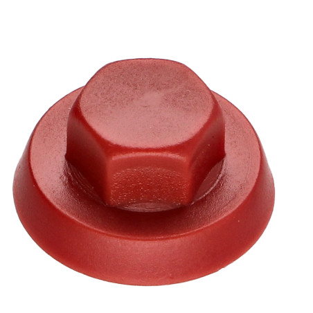 1 x Kappe Sechskantkopf Polyethylen RAL3009 oxidrot für Bohrschrauben oder Blechschrauben Ø 4,8-5,5