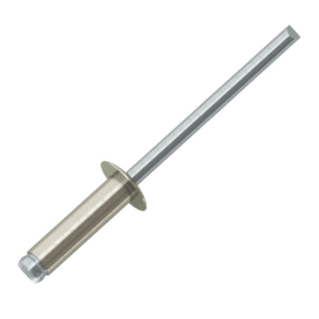 1 x Blindniete Aluminio Vástago acero 4X8 Klemmdicke 2 für 4 Standard-Rundkopf RAL9002 grau weiß