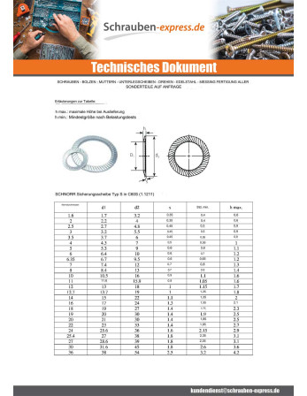 1 x Scheiben/Unterlegscheibe SCHNORR M14...