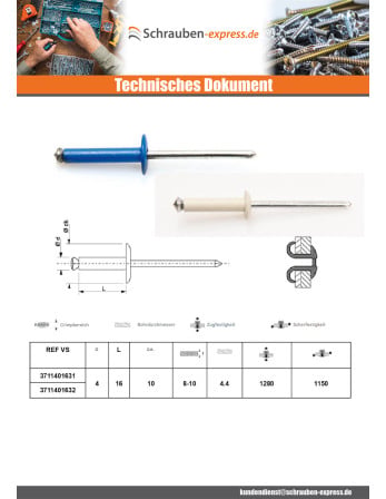1 x Nieten geschält GOSTAR Aluminium...