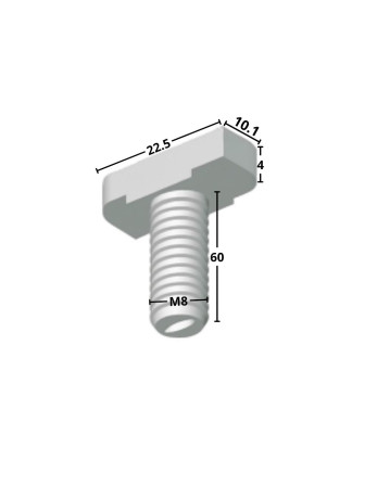 1 x Metallschrauben Hammerkopf M8X60 für 28/15...