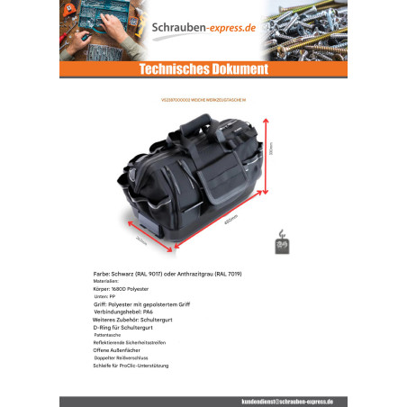 1 x TASCHE für WERKZEUGE WEICH TASCHE M