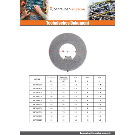 1 x Sicherungsscheibe mit Innenzapfen 24x42x1 Type F 6 Rohstahl