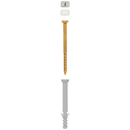 1 x KIT Befestigung WC Schraube Messing 6x65 Fischer