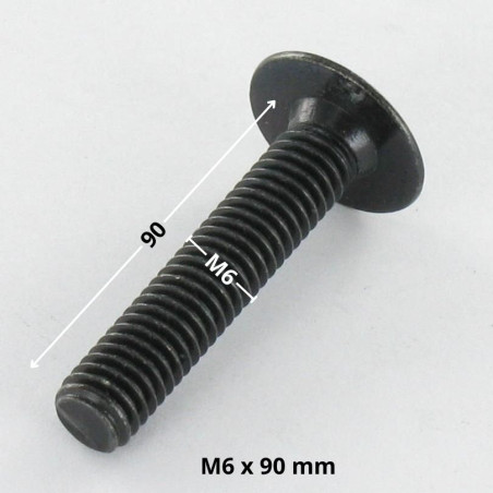 1 x Schraube Flachrundkopfschraube M6X90 Schraubenschlüssel 4 Stahl schwarz verzinkt