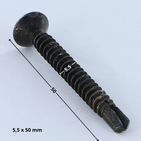 1 x Selbstbohrende Schrauben Senkkopfschraube T25 5,5 x 50 Stahl schwarz verzinkt