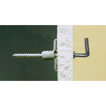 1 x Dübel Nylon 8x40 Mit Haken DURCHSCHNITT Kreuzschlitz 4x45