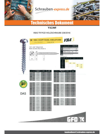 1 x Spanplattenschrauben Rundkopf Pozi 4X15...