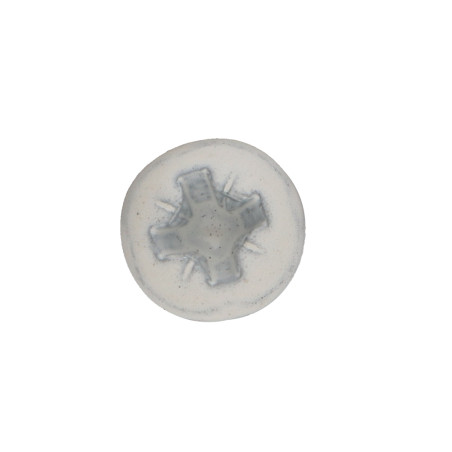 1 x Spanplattenschrauben Rundkopf Pozi N°2 3,5X15 Verzinkt Weißer Lack RAL9010 reinweiß
