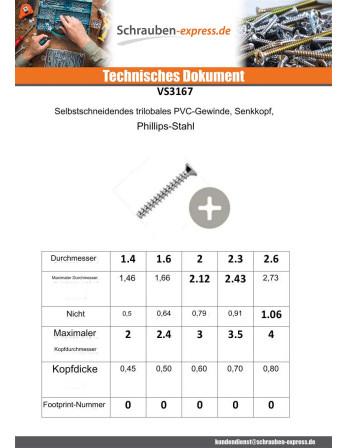 1 x Gewindefurchende Schraube Für Kunststoff...