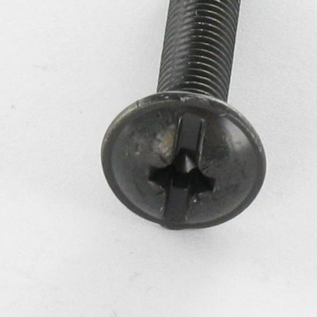 1 x Schraube Flachrundkopfschraube POZI und gespalten M4X22 Stahl schwarz verzinkt