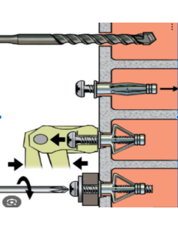 1 x Metalldübel für Gipskarton Mit Schraube...