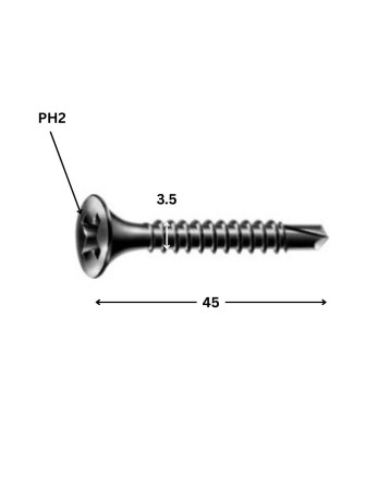 1 x Schraube für Gipsplatte Spax 3,5X45...
