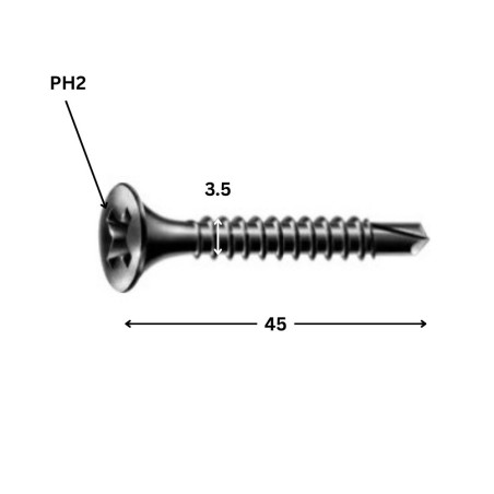 1 x Schraube für Gipsplatte Spax 3,5X45 Metallphosphat GIX-D
