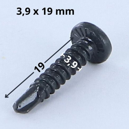 1 x Selbstbohrende Schrauben Zylindrischer Halbrundkopf Phillips 3,9 x 19 Blechgewinde Verzinkt LAQ RAL7016 anthrazitgrau