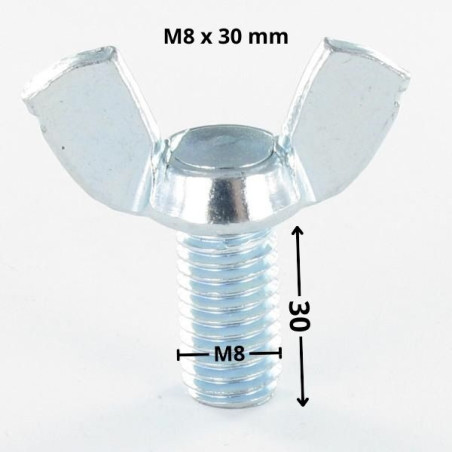 1 x Schraube Flügel M8X30 Amerikanische Form Verzinkt