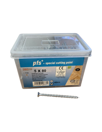 1 x Eimer 140 Spanplattenschraube 5X80 Senkkopf...