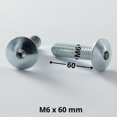 1 x Schraube Flachrundkopfschraube M6X60 Schraubenschlüssel 4 Verzinkt