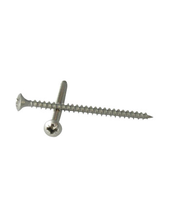 1 x Spanplattenschrauben Flacher Senkkopf Pozi...
