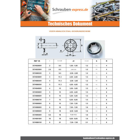 1 x Lock washer ARANLOCK 9x21x0,3 Rohstahl