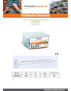 Eimer 160 Spanplattenschraube 5X70 Senkkopf T25 cut... 2