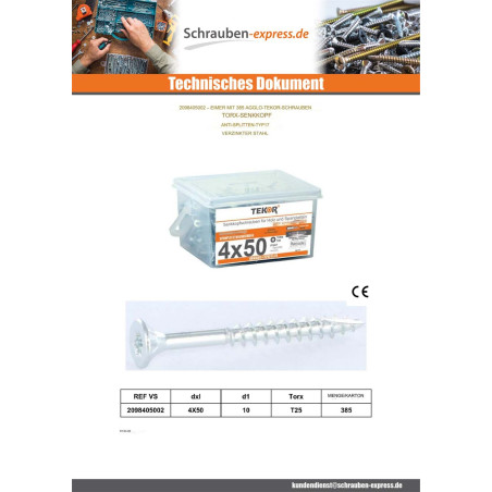 1 x Eimer 160 Spanplattenschraube 5X70 Senkkopf T25 cut Bohrspitze mit Typ 17 Spitze Verzinkt