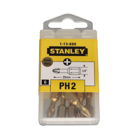 1 x Schachtel mit 6 Biteinsatz Phillips 2 STANLEY Länge 25