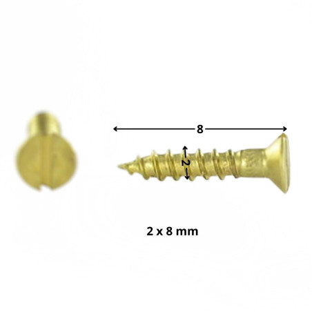1 x Holzschraube Messing Senkkopfschraube Gespalten 2x8 Mikroschrauben