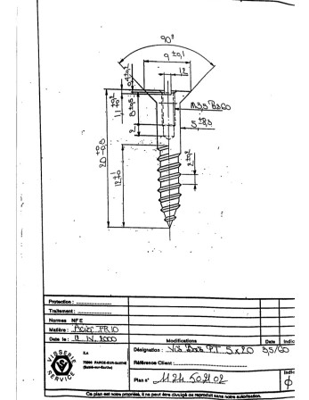 1 x Holzschraube Verzinkt 5x20 Gebohrt M3.5...